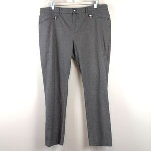 Lauren Ralph Lauren Black & White Houndstooth Tapered Leg Trouser Pants Size 16